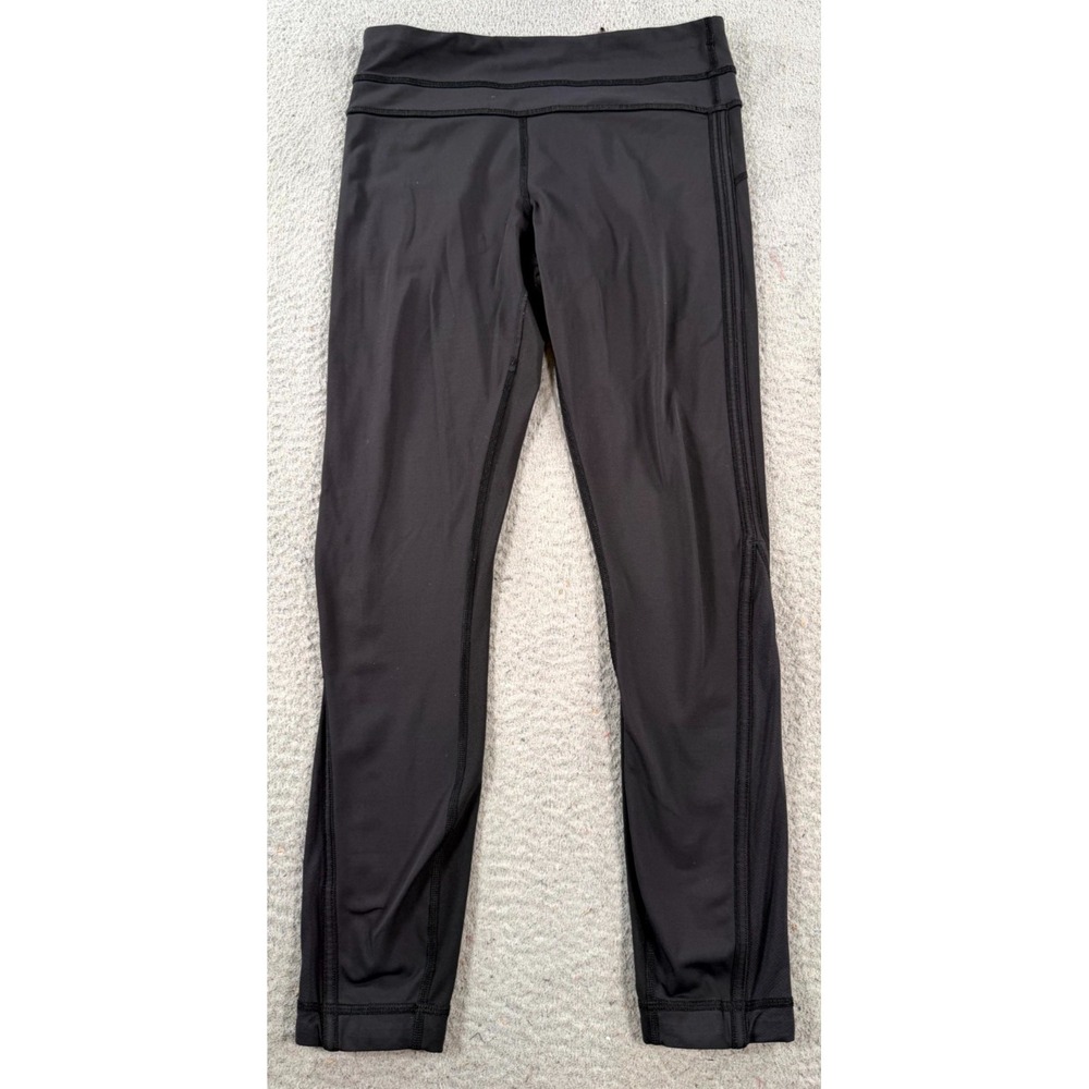 Lululemon Leggings Women's‎ 4 Black Nylon Compression High Waisted Athletic Gym
